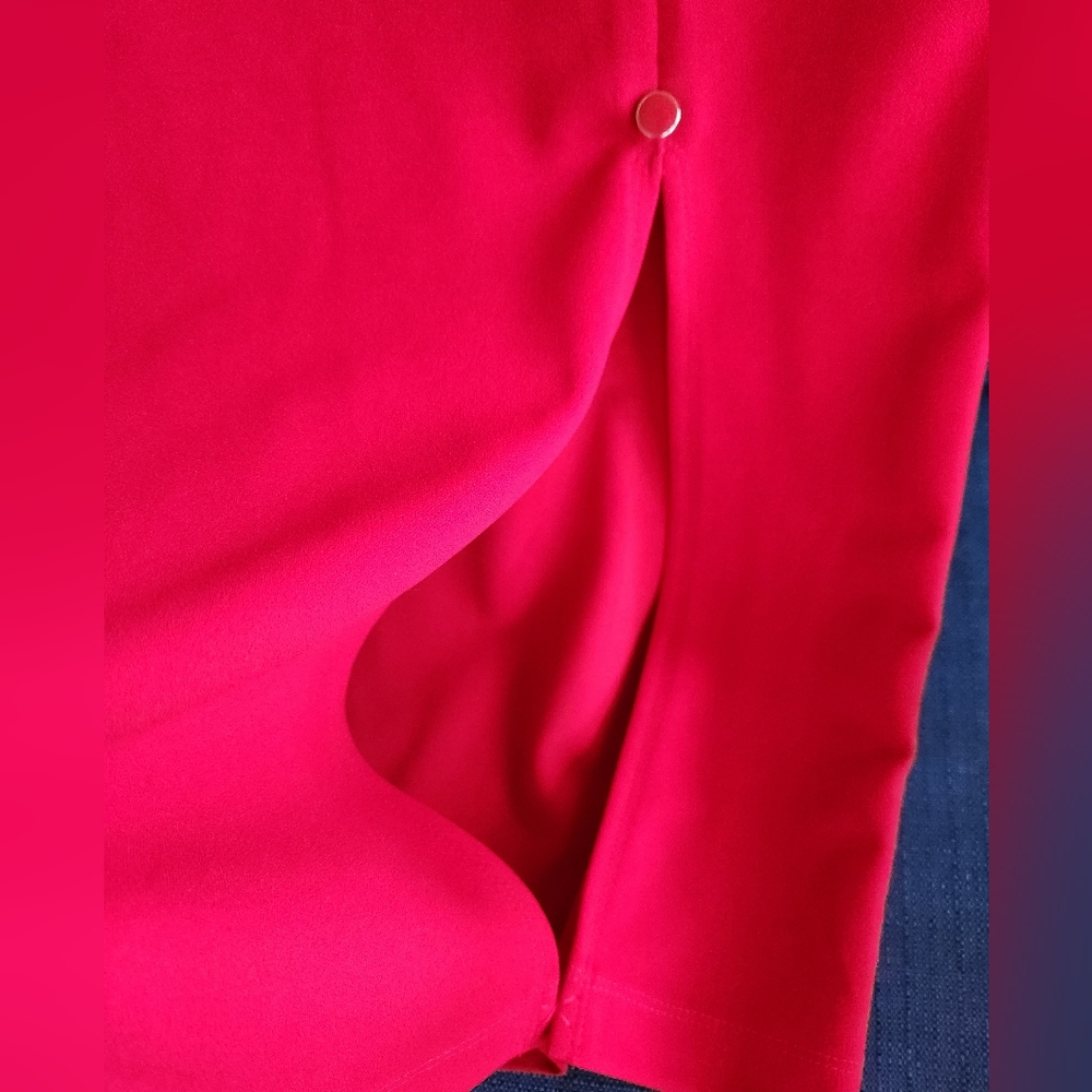 NYCC Red Midi Side Slit Skirt - Picture 12 of 12